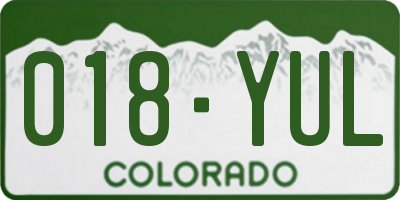 CO license plate 018YUL