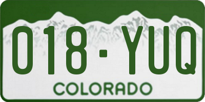 CO license plate 018YUQ