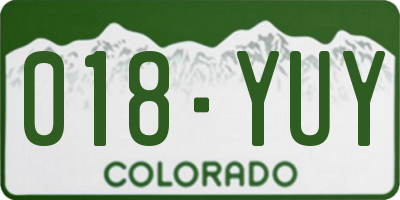 CO license plate 018YUY