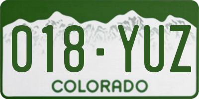 CO license plate 018YUZ
