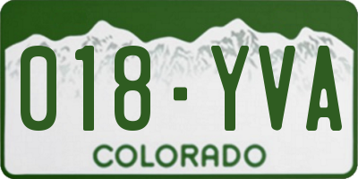 CO license plate 018YVA