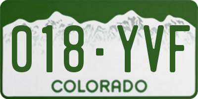 CO license plate 018YVF
