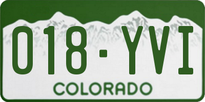CO license plate 018YVI