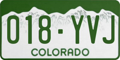 CO license plate 018YVJ