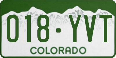 CO license plate 018YVT