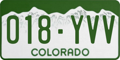 CO license plate 018YVV