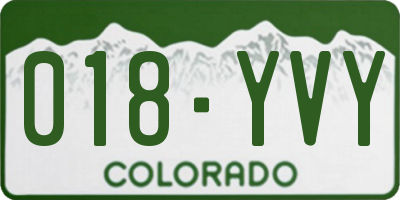 CO license plate 018YVY