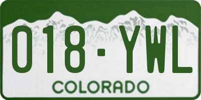 CO license plate 018YWL
