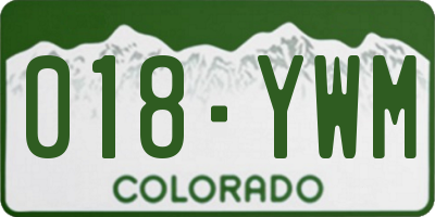 CO license plate 018YWM