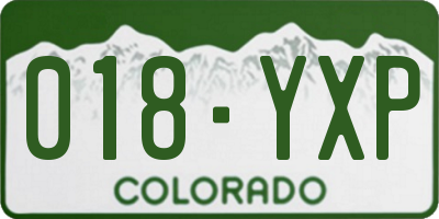 CO license plate 018YXP