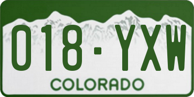 CO license plate 018YXW