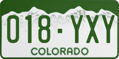 CO license plate 018YXY