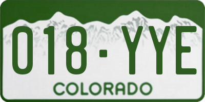 CO license plate 018YYE