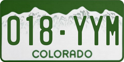 CO license plate 018YYM