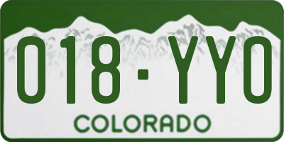 CO license plate 018YYO