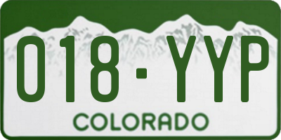 CO license plate 018YYP