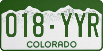 CO license plate 018YYR