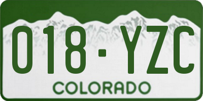 CO license plate 018YZC