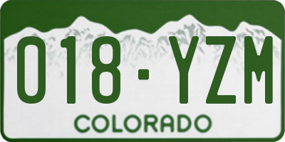 CO license plate 018YZM