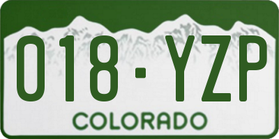 CO license plate 018YZP