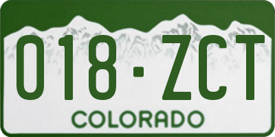 CO license plate 018ZCT