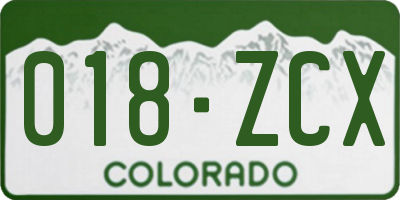 CO license plate 018ZCX