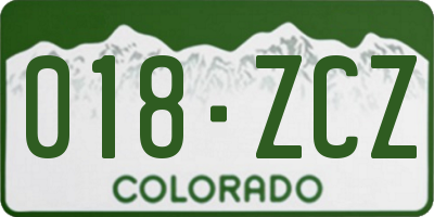 CO license plate 018ZCZ