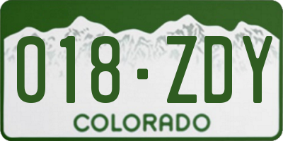 CO license plate 018ZDY