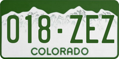 CO license plate 018ZEZ