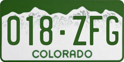 CO license plate 018ZFG