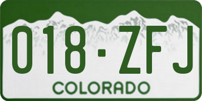CO license plate 018ZFJ