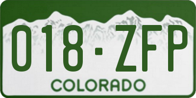 CO license plate 018ZFP
