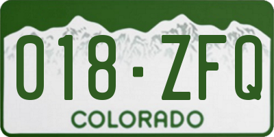 CO license plate 018ZFQ