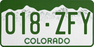 CO license plate 018ZFY