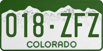 CO license plate 018ZFZ