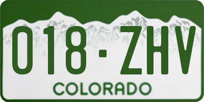CO license plate 018ZHV