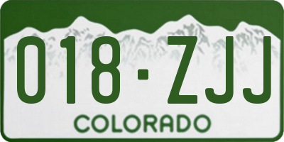 CO license plate 018ZJJ