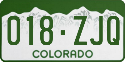 CO license plate 018ZJQ