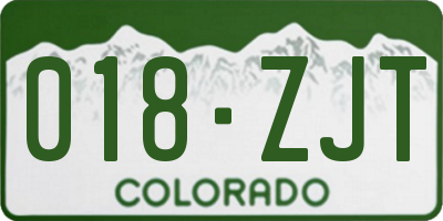 CO license plate 018ZJT