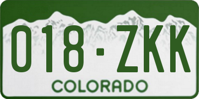 CO license plate 018ZKK