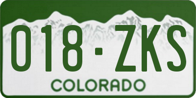 CO license plate 018ZKS