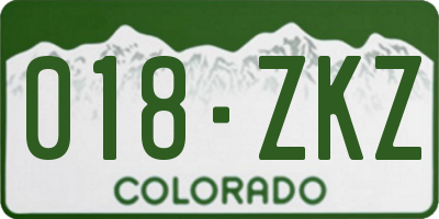 CO license plate 018ZKZ