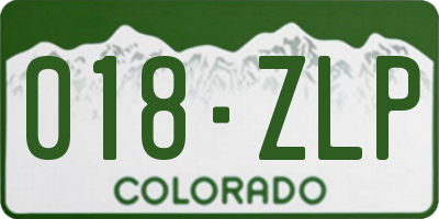 CO license plate 018ZLP