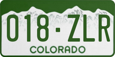 CO license plate 018ZLR