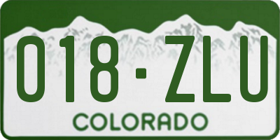 CO license plate 018ZLU
