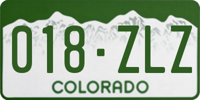 CO license plate 018ZLZ