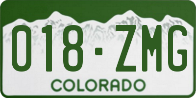 CO license plate 018ZMG