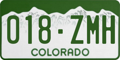 CO license plate 018ZMH