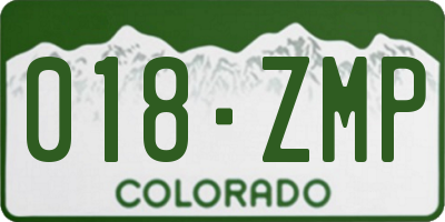 CO license plate 018ZMP