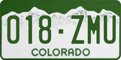 CO license plate 018ZMU